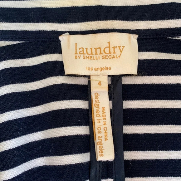 Laundry By Shelli Segal Navy and White Striped Blazer - Picture 8 of 11